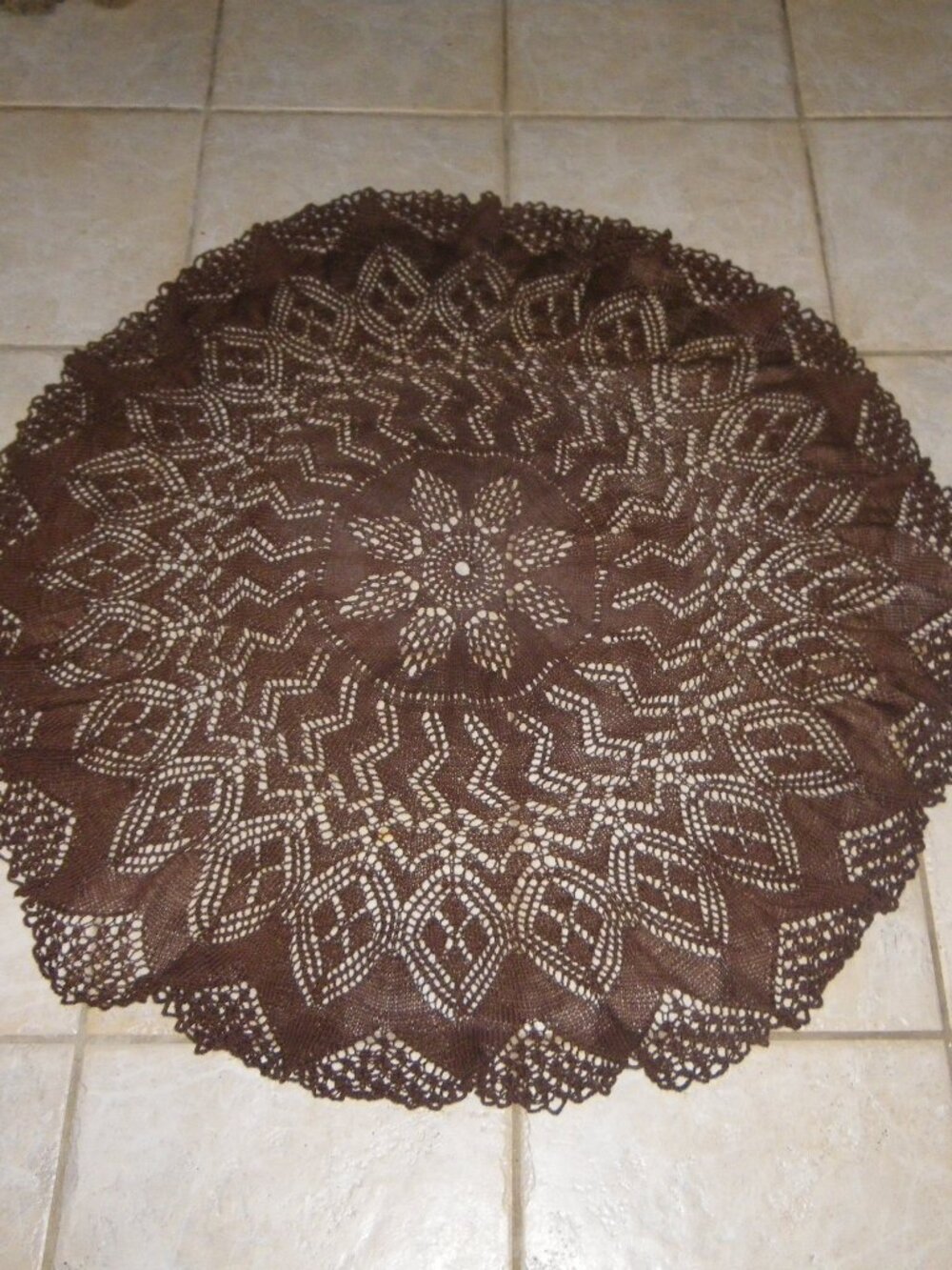 Vintage Hand Stitched Crocheted Decorative Table Cover Accent